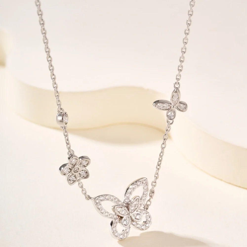 Graff Butterfly & Floral Pendant Necklace